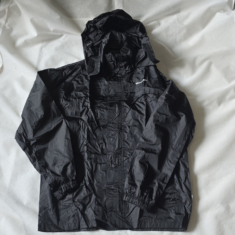 Trespass Black Waterproof Raincoat with Hood